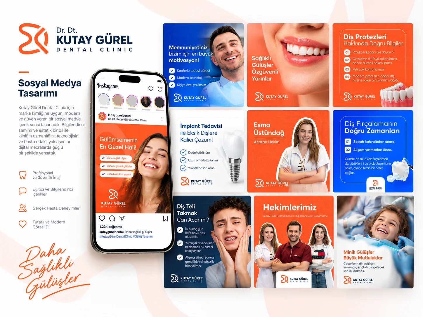 Kutay Gürel Dental Clinic | Marka Kimliği ve Sosyal Medya Tasarımı Detay Görseli 1