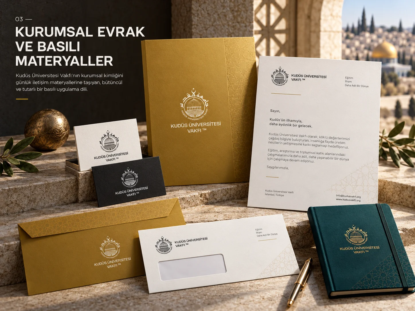Kudüs Üniversitesi Vakfı | Kurumsal Kimlik Tasarımı Detay Görseli 1