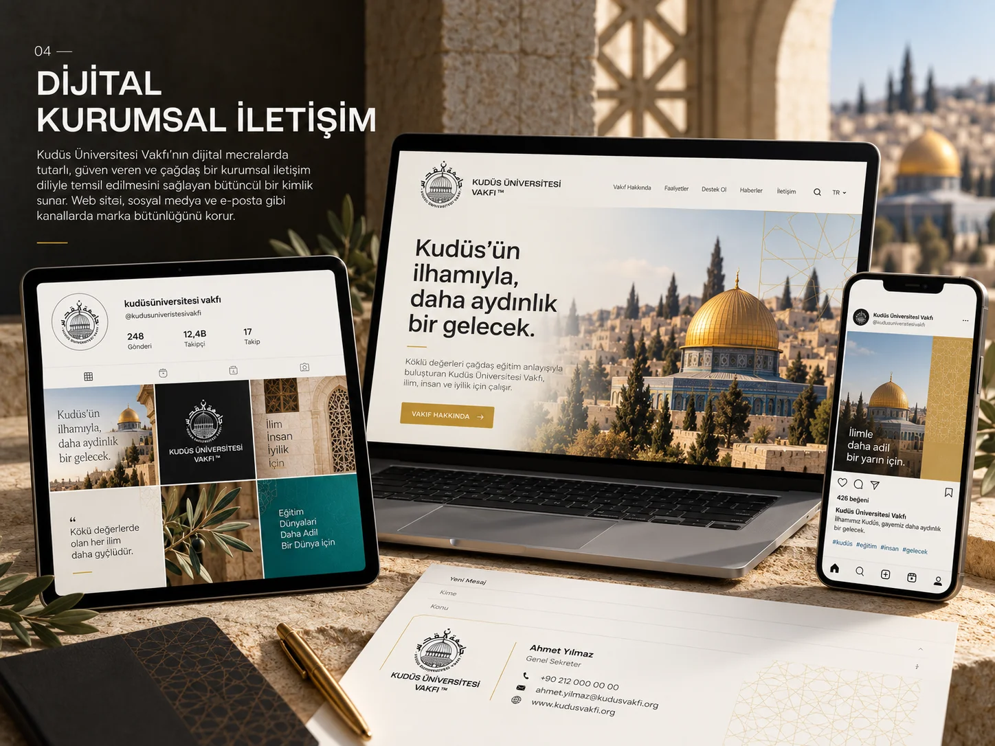 Kudüs Üniversitesi Vakfı | Kurumsal Kimlik Tasarımı Detay Görseli 2