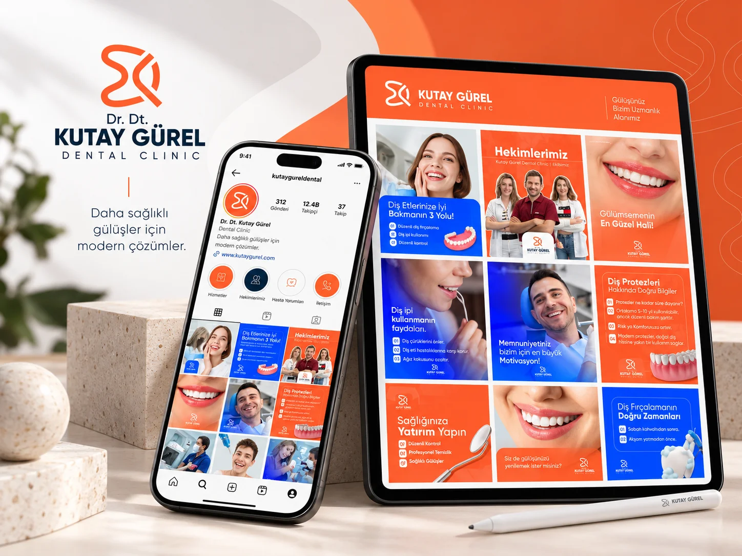 Kutay Gürel Dental Clinic | Marka Kimliği ve Sosyal Medya Tasarımı Detay Görseli 2